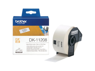 Brother DK-11208 etiketbånd Sort på hvid
