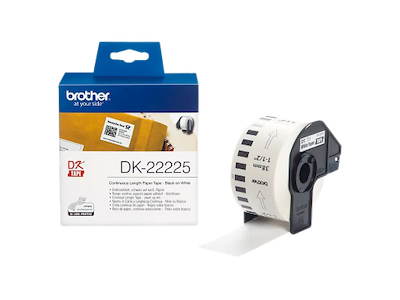 Brother DK-22225 etiketbånd Sort på hvid
